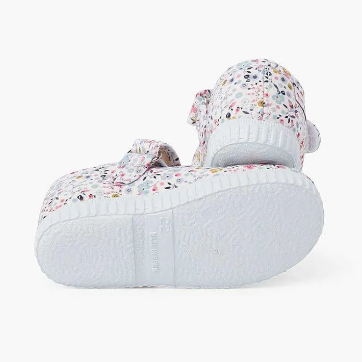 Pisamonas Mary Janes>Flower Print Mary Janes With Riptape Strap Colour Floral