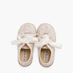 Pisamonas Espadrilles>Flowers And Jute Blucher With Satin Laces