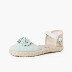Pisamonas Espadrilles>Flowers Espadrille Sandal With Leather Strap