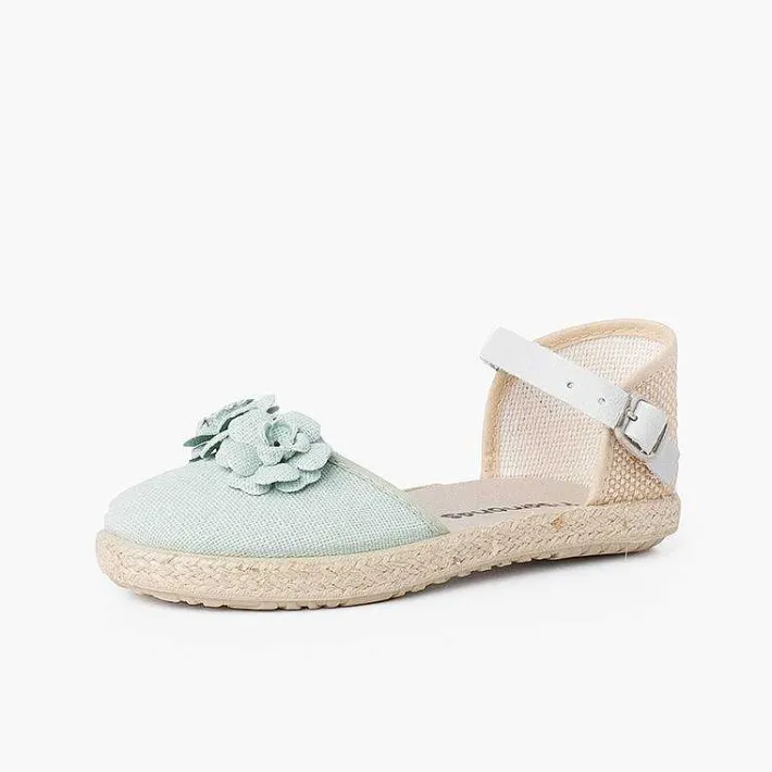 Pisamonas Espadrilles>Flowers Espadrille Sandal With Leather Strap