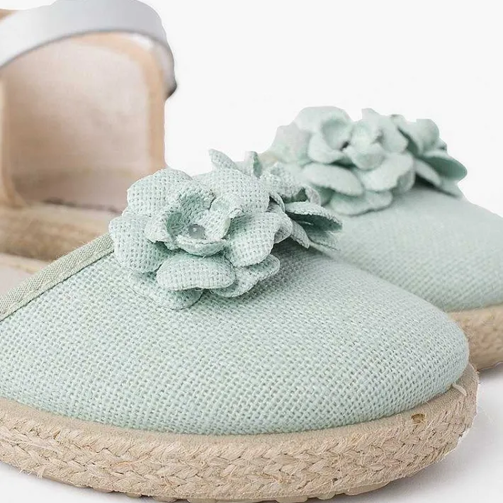 Pisamonas Espadrilles>Flowers Espadrille Sandal With Leather Strap