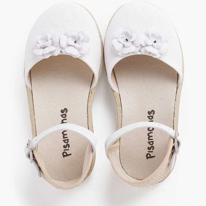 Pisamonas Espadrilles>Flowers Espadrille Sandal With Leather Strap