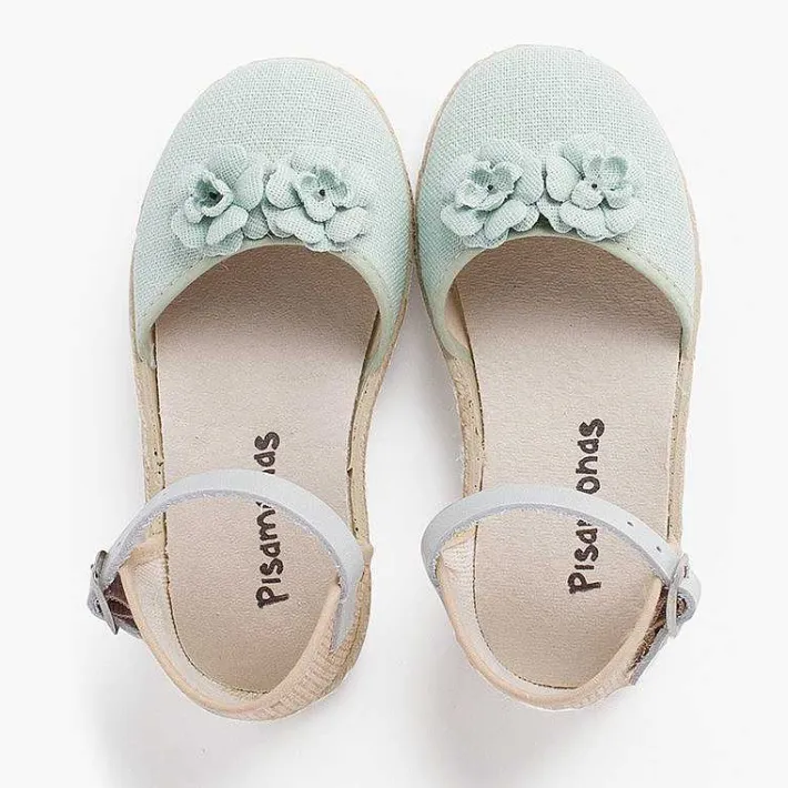 Pisamonas Espadrilles>Flowers Espadrille Sandal With Leather Strap