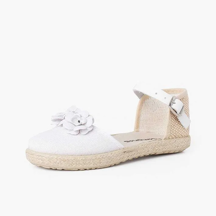 Pisamonas Espadrilles>Flowers Espadrille Sandal With Leather Strap