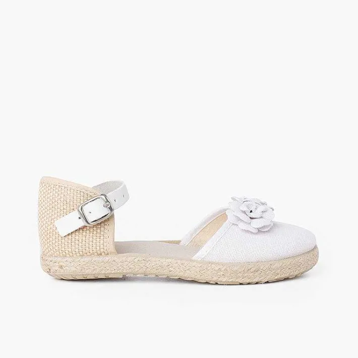 Pisamonas Espadrilles>Flowers Espadrille Sandal With Leather Strap