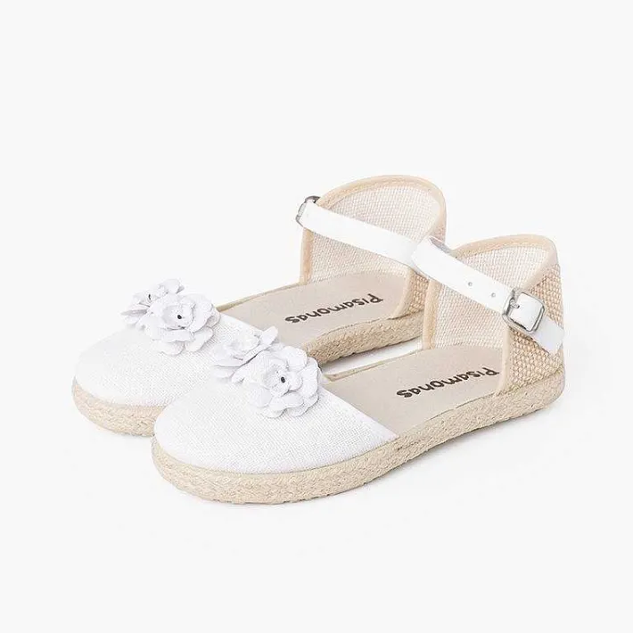 Pisamonas Espadrilles>Flowers Espadrille Sandal With Leather Strap
