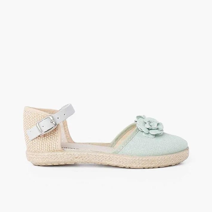 Pisamonas Espadrilles>Flowers Espadrille Sandal With Leather Strap