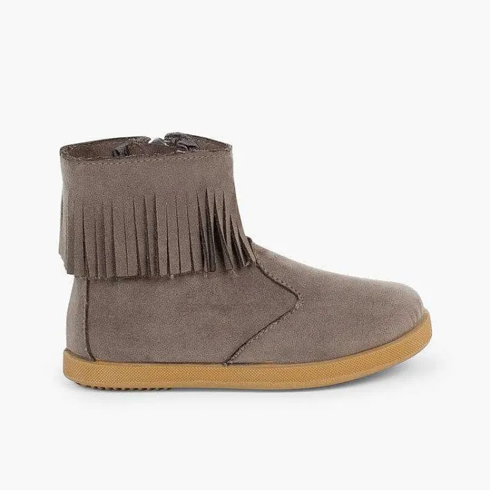 Pisamonas Boots>Fringed Booties With Zip For First Steps