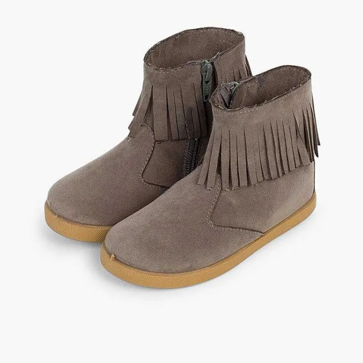 Pisamonas Boots>Fringed Booties With Zip For First Steps