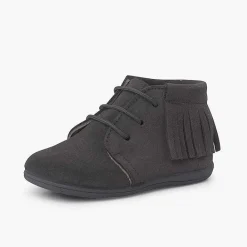 Pisamonas Boots>Fringed Lace-Up Boots First Steps