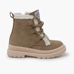 Pisamonas Boots>Garvalin Boots Fur And Laces Colour Taupe