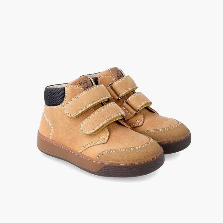 Pisamonas School Shoes>Garvalin Leather Ankle Boot With Hook-And-Loop Closure