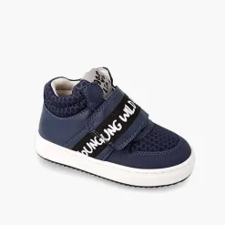 Pisamonas Trainers>Garvalin Lettered Trainers Colour Navy Blue