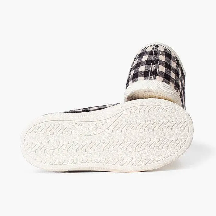 Pisamonas Trainers>Gingham Trainers With Laces And Rubber Toe Colour Black