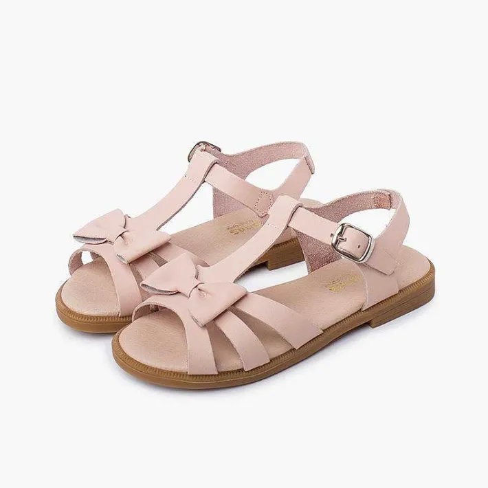 Pisamonas Sandals>Girl Leather Sandal With Buckle Closure