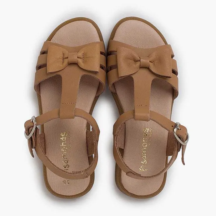 Pisamonas Sandals>Girl Leather Sandal With Buckle Closure