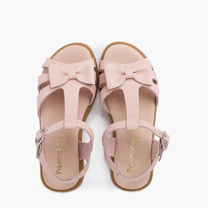 Pisamonas Sandals>Girl Leather Sandal With Buckle Closure