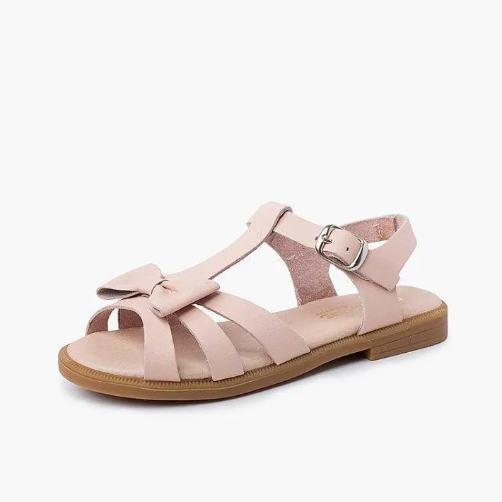 Pisamonas Sandals>Girl Leather Sandal With Buckle Closure
