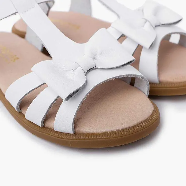 Pisamonas Sandals>Girl Leather Sandal With Buckle Closure