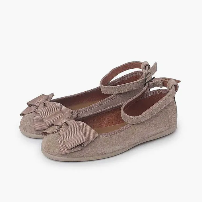 Pisamonas Ballet Pumps And Flats>Girl'S Ballerinas Double Bow And Bracelet