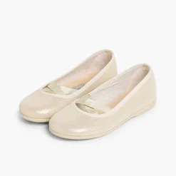 Pisamonas Communion Shoes>Girls Ballerinas Glitter Finish Ballet Style