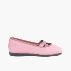 Pisamonas Ballet Pumps And Flats>Girls Ballet Pumps With Crossed Ribbon
