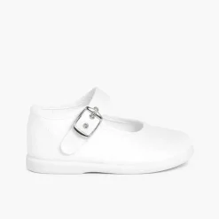 Pisamonas Mary Janes>Girls Buckle Up Canvas Mary Janes