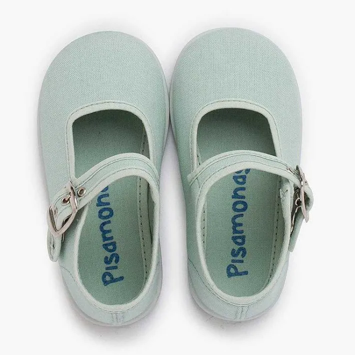 Pisamonas Mary Janes>Girls Buckle Up Canvas Mary Janes