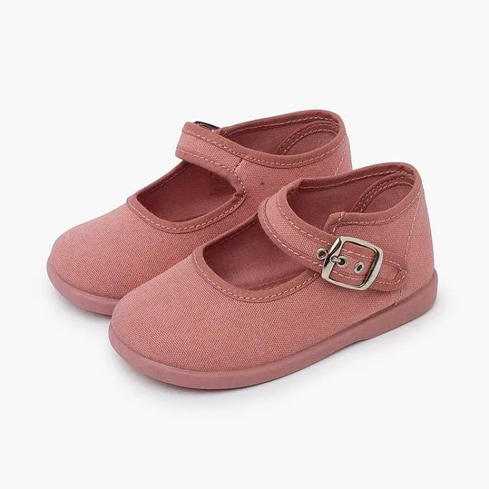 Pisamonas Mary Janes>Girls Buckle Up Canvas Mary Janes