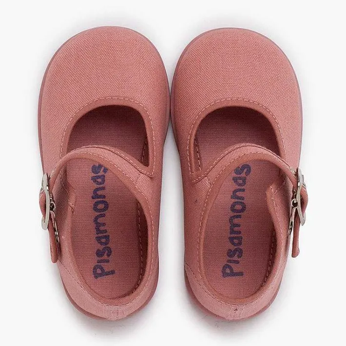 Pisamonas Mary Janes>Girls Buckle Up Canvas Mary Janes