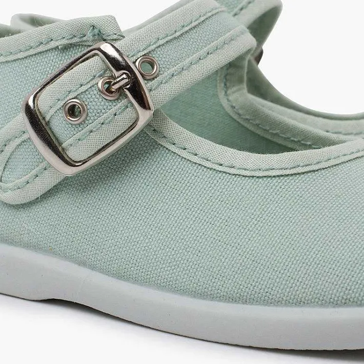 Pisamonas Mary Janes>Girls Buckle Up Canvas Mary Janes