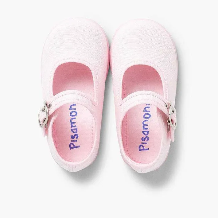 Pisamonas Mary Janes>Girls Buckle Up Canvas Mary Janes