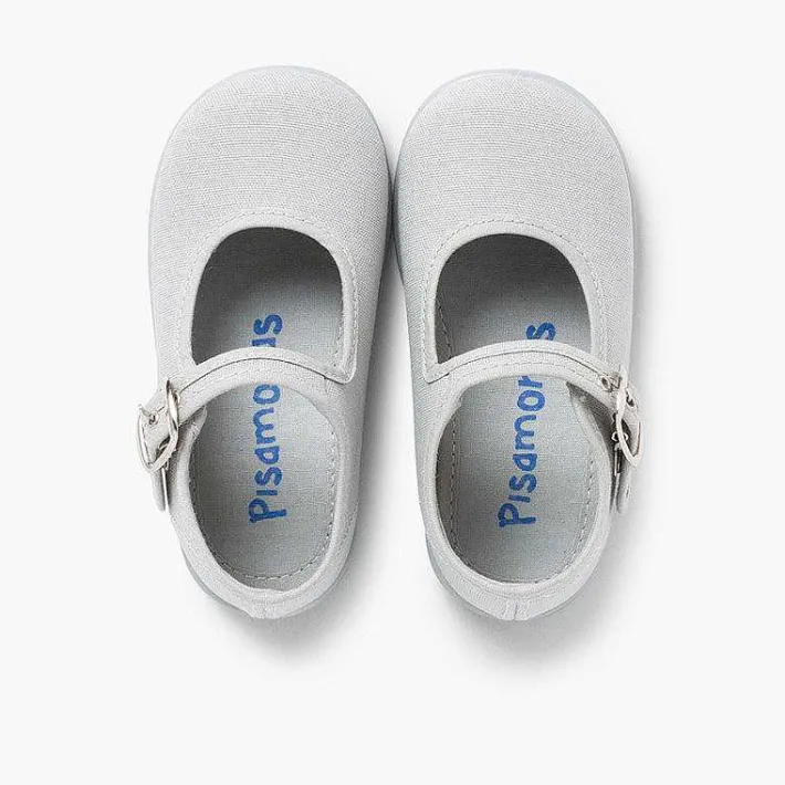 Pisamonas Mary Janes>Girls Buckle Up Canvas Mary Janes