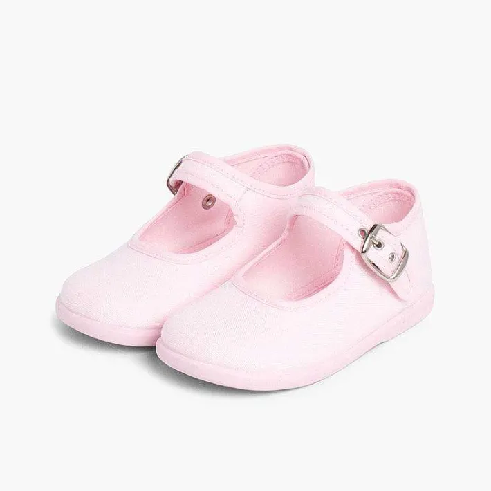 Pisamonas Mary Janes>Girls Buckle Up Canvas Mary Janes