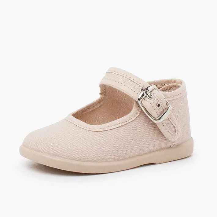 Pisamonas Mary Janes>Girls Buckle Up Canvas Mary Janes