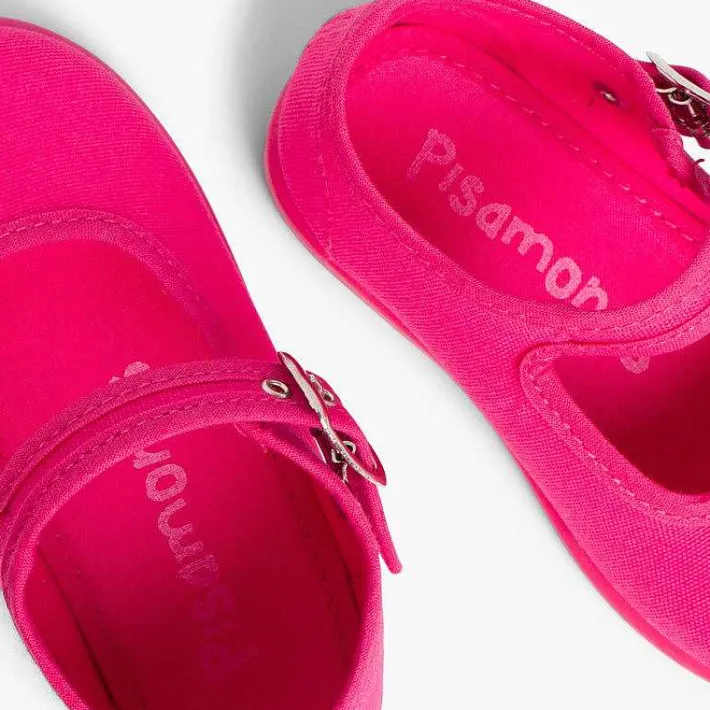 Pisamonas Mary Janes>Girls Buckle Up Canvas Mary Janes