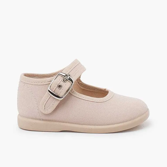 Pisamonas Mary Janes>Girls Buckle Up Canvas Mary Janes