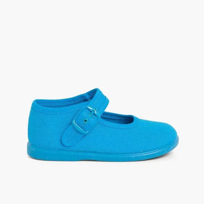 Pisamonas Mary Janes>Girls Buckle Up Canvas Mary Janes