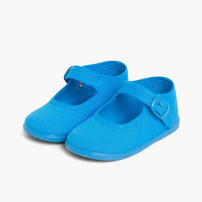 Pisamonas Mary Janes>Girls Buckle Up Canvas Mary Janes
