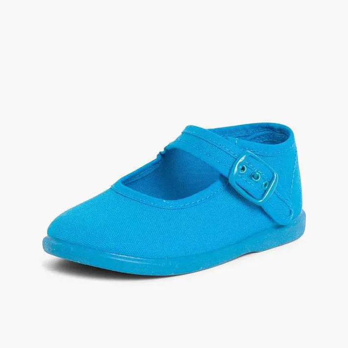 Pisamonas Mary Janes>Girls Buckle Up Canvas Mary Janes