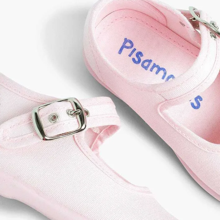 Pisamonas Mary Janes>Girls Buckle Up Canvas Mary Janes