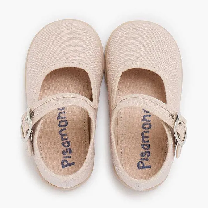 Pisamonas Mary Janes>Girls Buckle Up Canvas Mary Janes