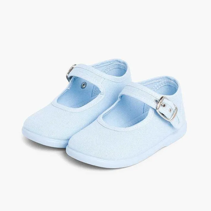 Pisamonas Mary Janes>Girls Buckle Up Canvas Mary Janes