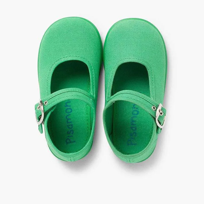 Pisamonas Mary Janes>Girls Buckle Up Canvas Mary Janes