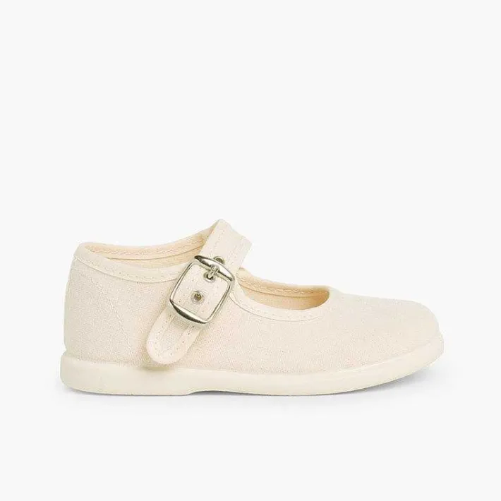Pisamonas Mary Janes>Girls Buckle Up Canvas Mary Janes