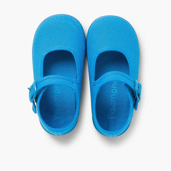 Pisamonas Mary Janes>Girls Buckle Up Canvas Mary Janes