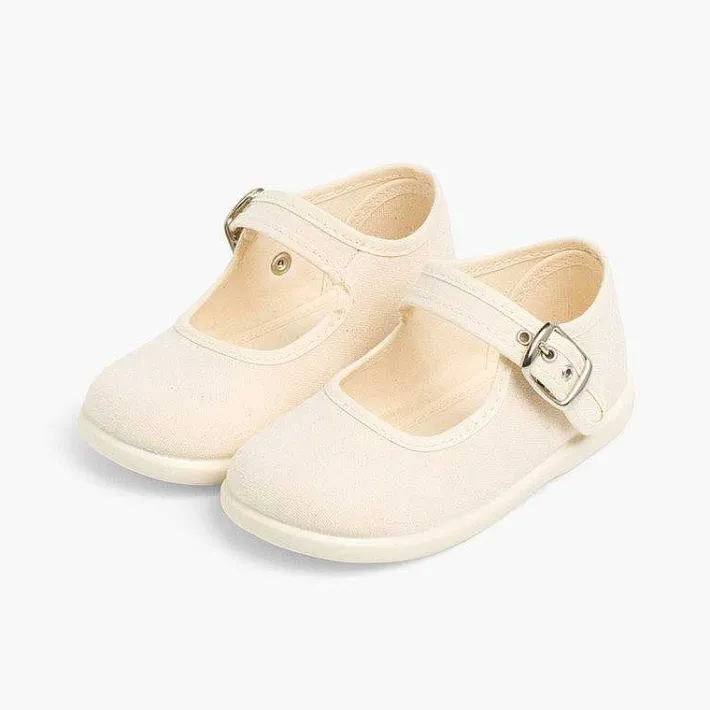 Pisamonas Mary Janes>Girls Buckle Up Canvas Mary Janes