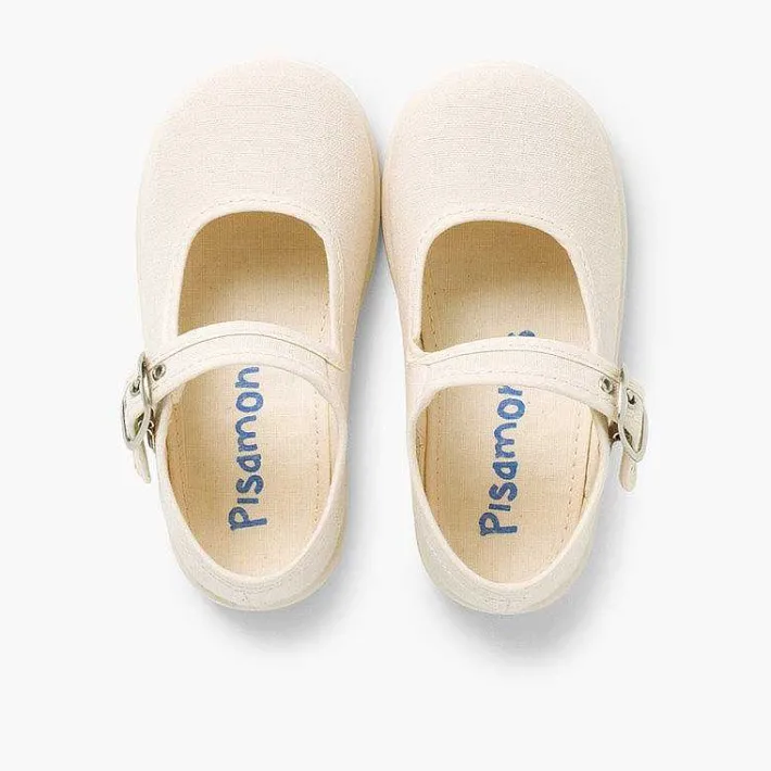 Pisamonas Mary Janes>Girls Buckle Up Canvas Mary Janes