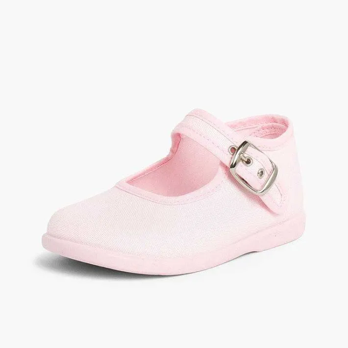 Pisamonas Mary Janes>Girls Buckle Up Canvas Mary Janes