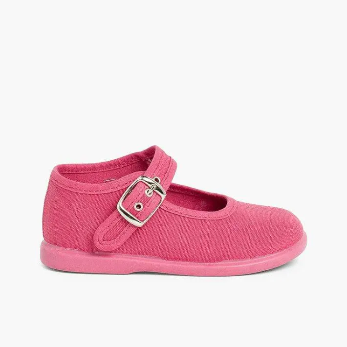Pisamonas Mary Janes>Girls Buckle Up Canvas Mary Janes
